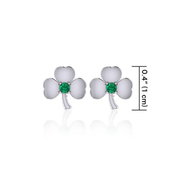 Celtic Shamrock Silver Post Earrings TE2791 - Jewelry